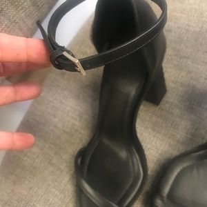 Black leather Versus Versace Heels